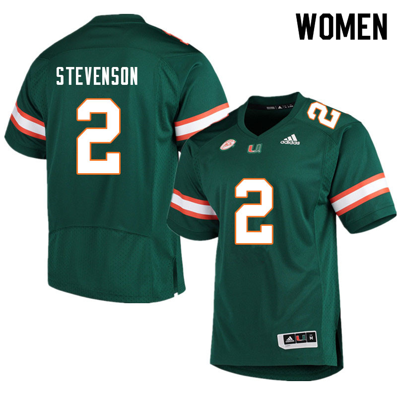 Women #2 Tyrique Stevenson Miami Hurricanes College Football Jerseys Sale-Green - Click Image to Close